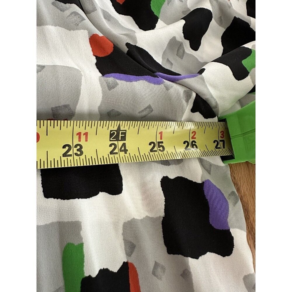 Impressions Patchwork Blouse Button Up Colorful R… - image 8